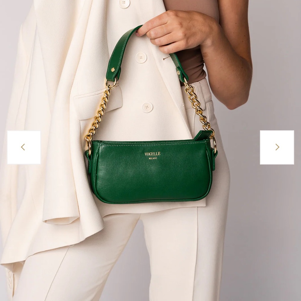 VOGELLE Milano Chain Shoulder Bag - Green